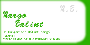 margo balint business card