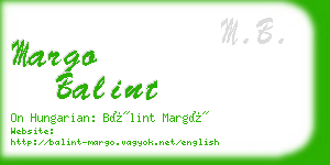 margo balint business card